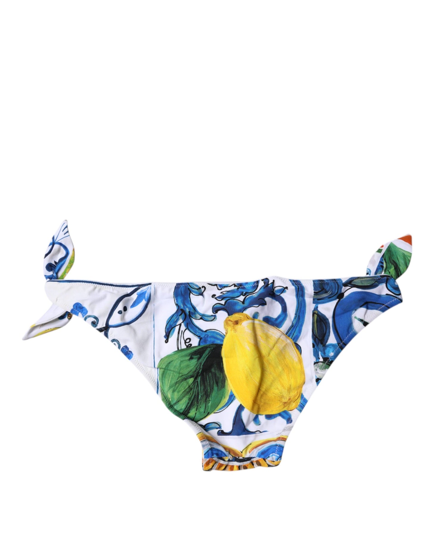 Dolce & Gabbana White Majolica Swimsuit Bikini Bottom