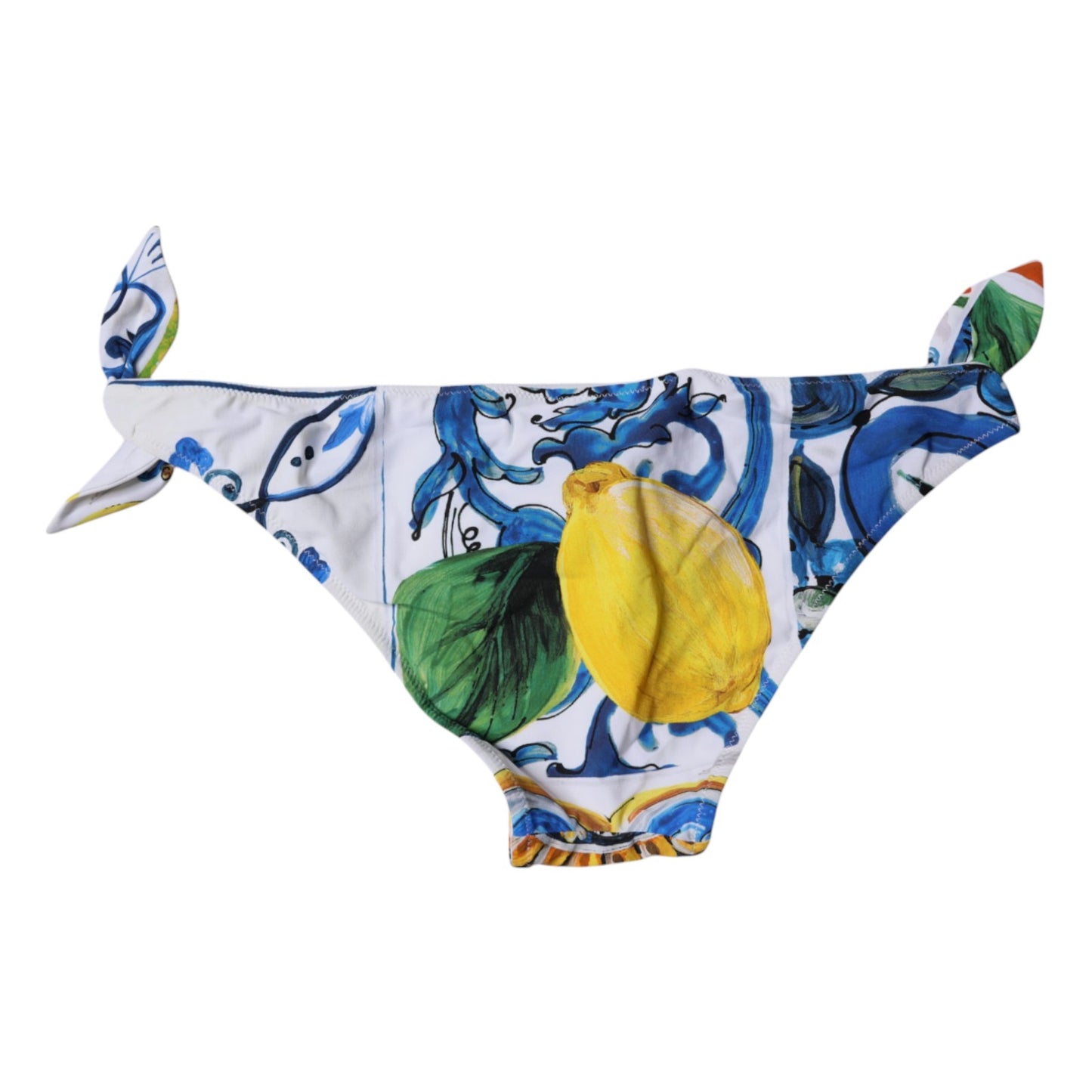 Dolce & Gabbana White Majolica Swimsuit Bikini Bottom