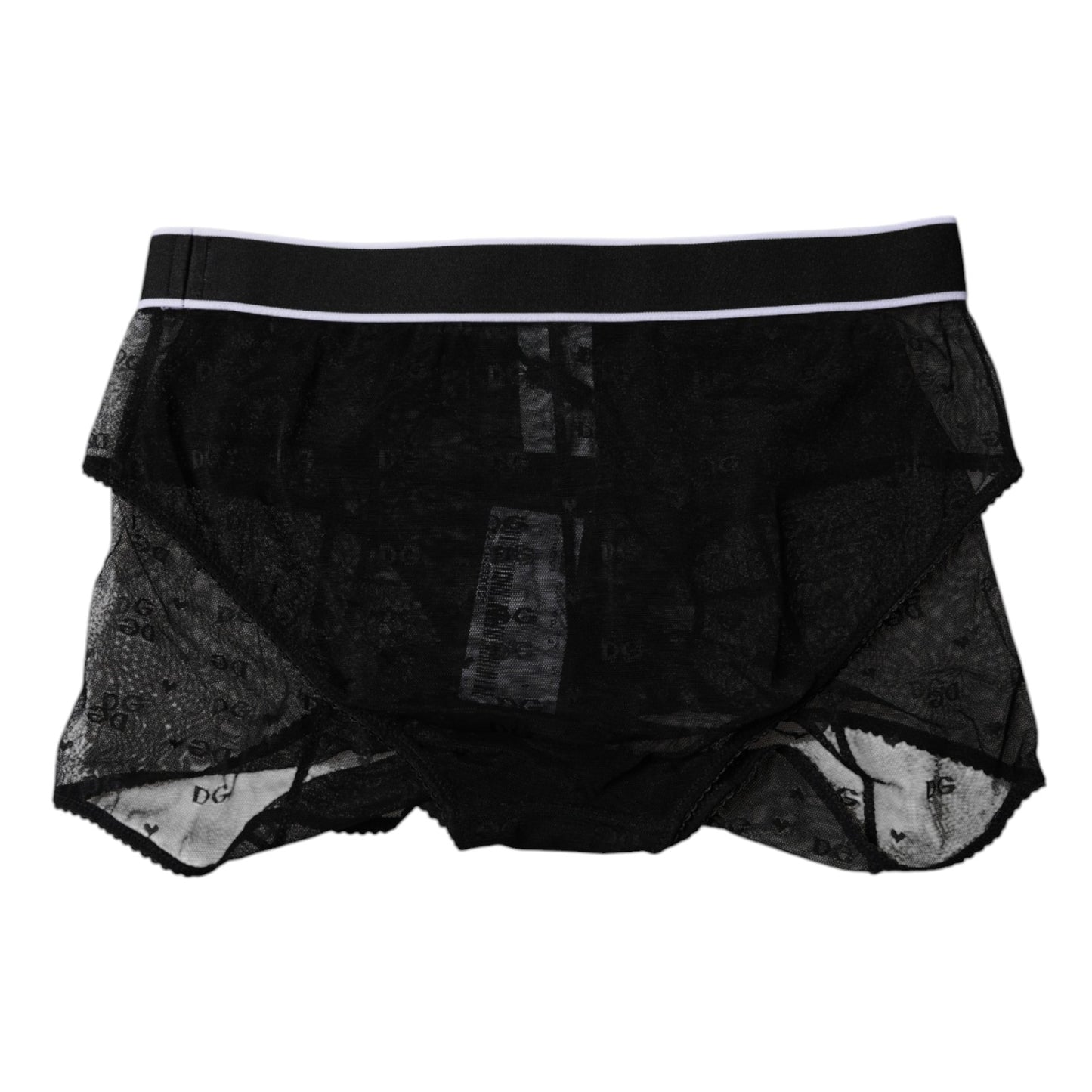 Dolce & Gabbana Black Tulle Nylon Mid Waist Panty