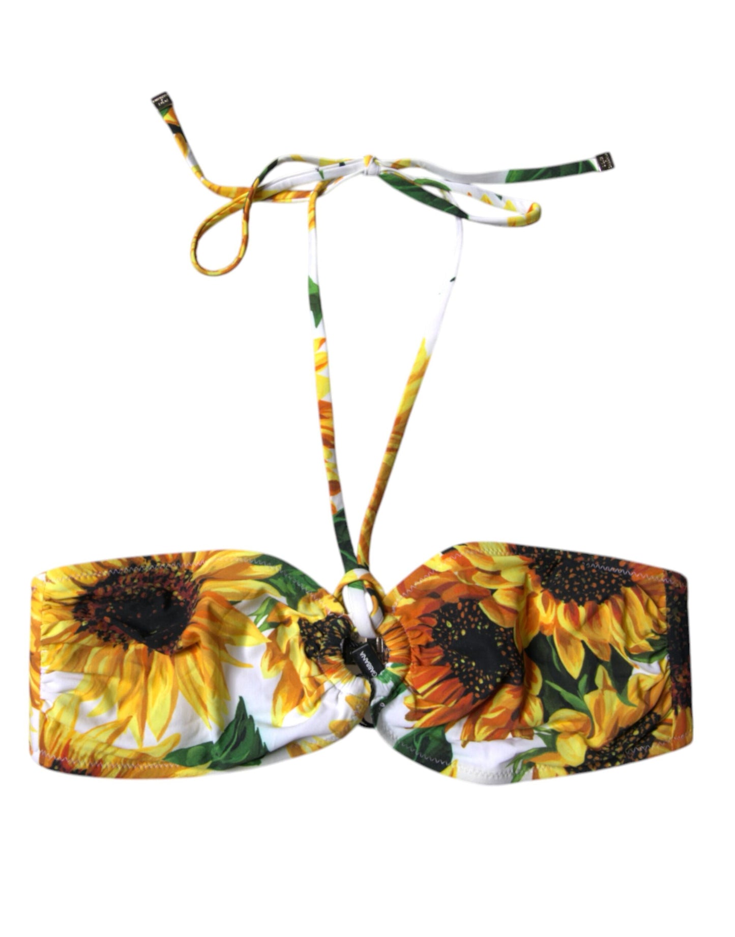 Dolce & Gabbana Multicolor Floral Halter Beachwear Bikini Top