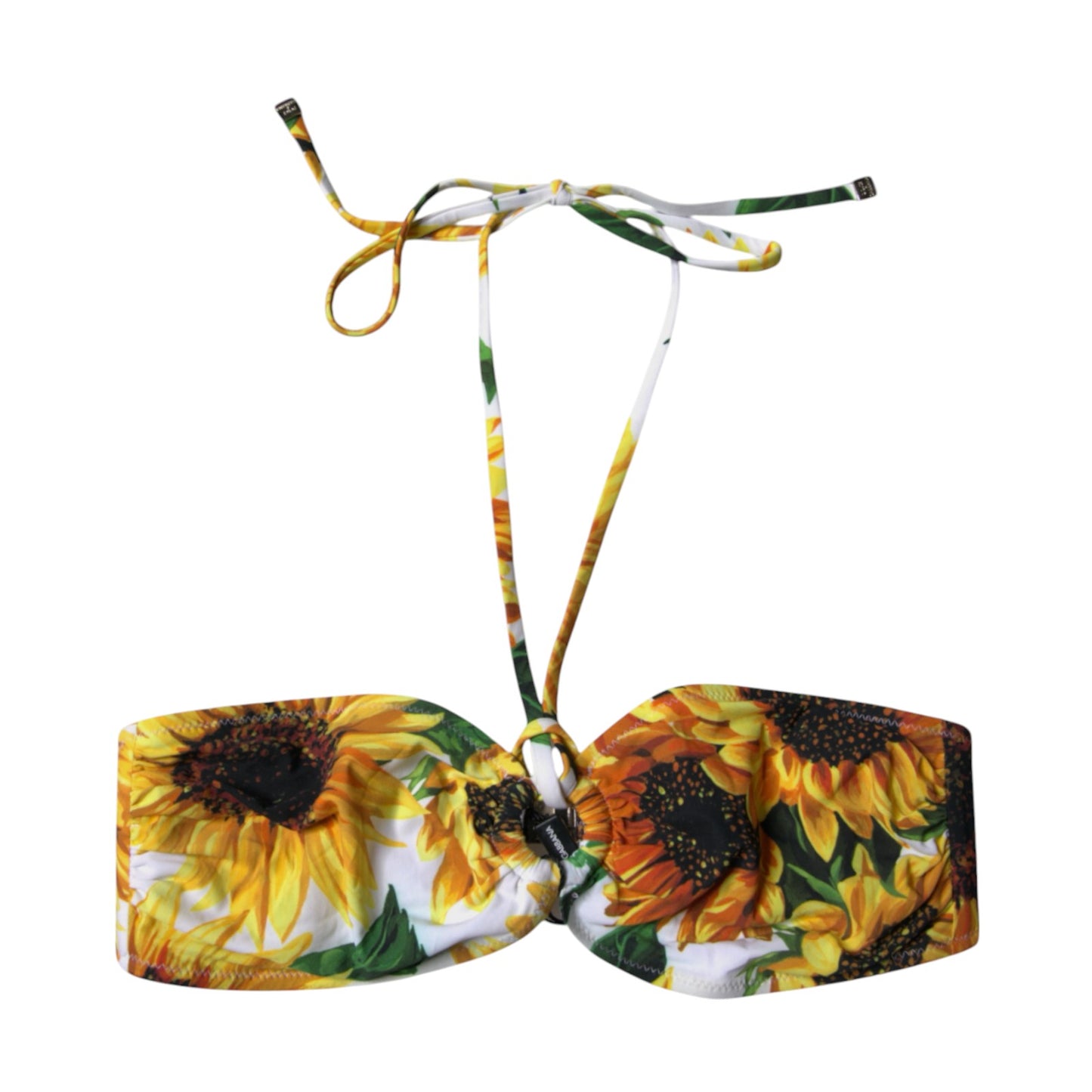 Dolce & Gabbana Multicolor Floral Halter Beachwear Bikini Top