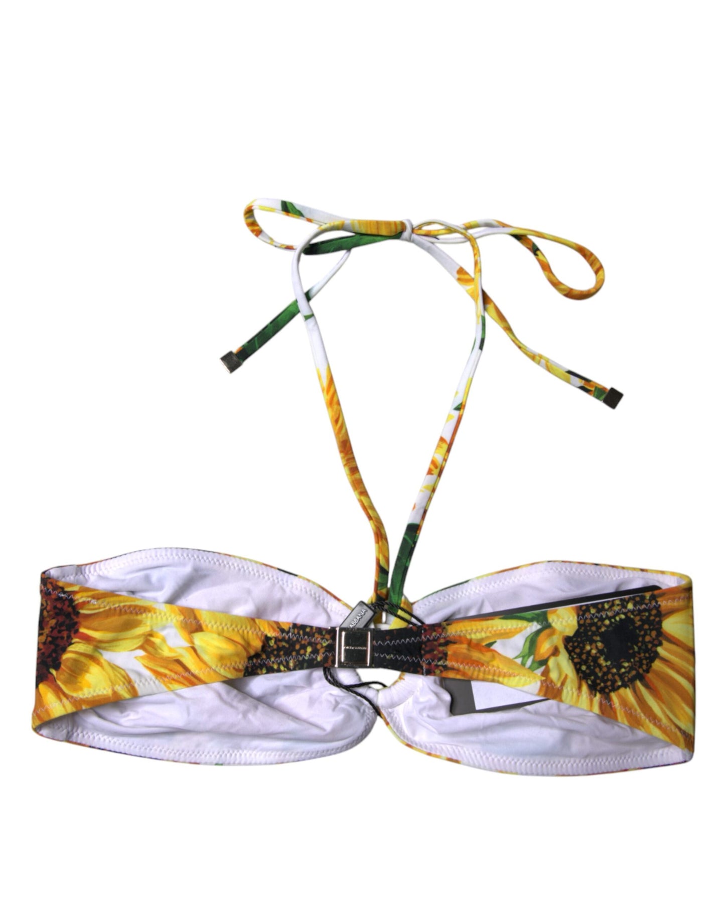 Dolce & Gabbana Multicolor Floral Halter Beachwear Bikini Top