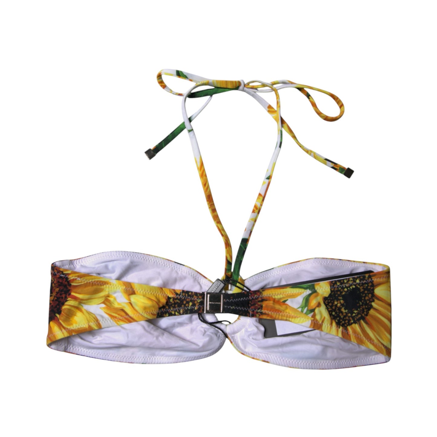 Dolce & Gabbana Multicolor Floral Halter Beachwear Bikini Top