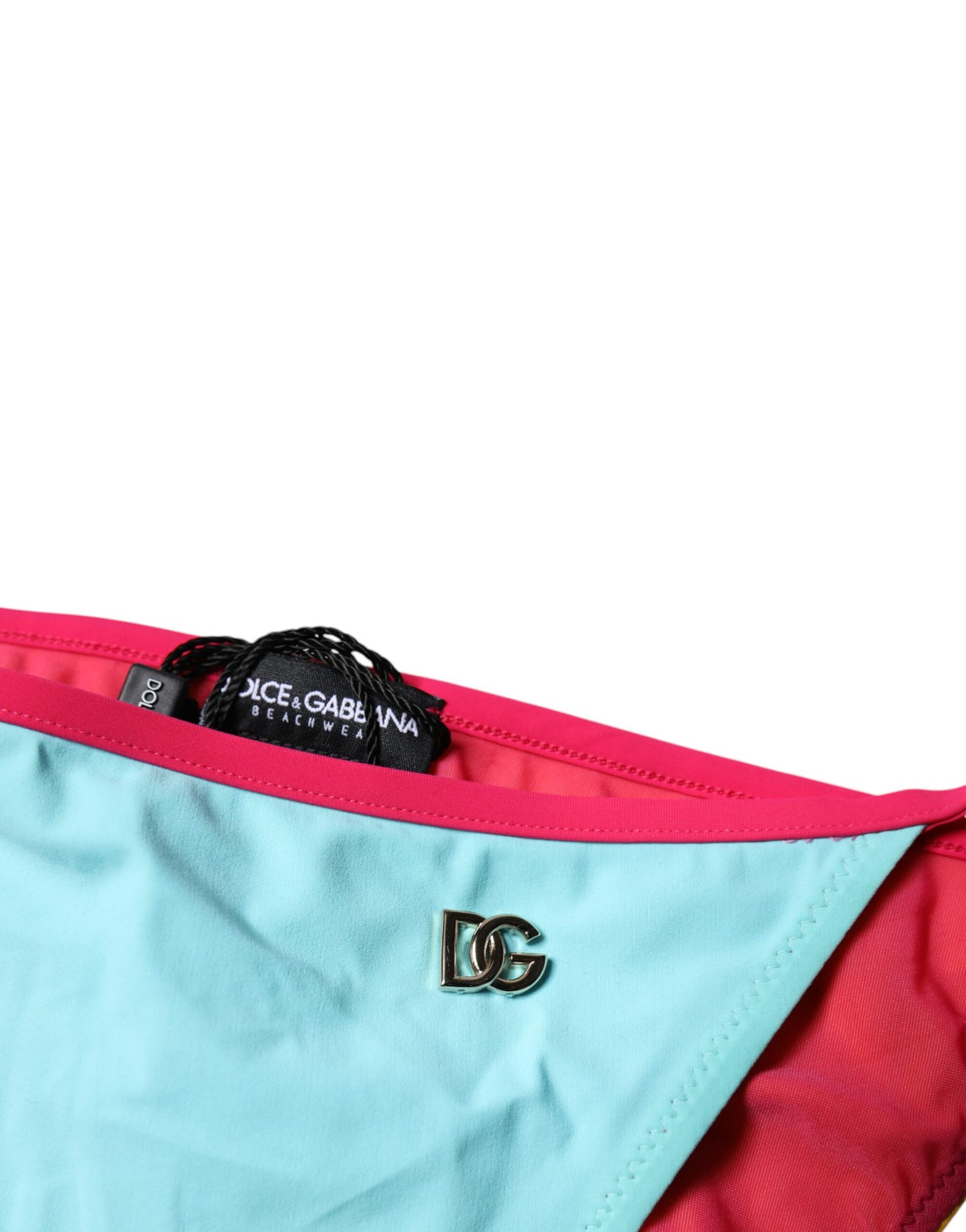 Dolce & Gabbana Multicolor Logo Swimsuit Bikini Bottom