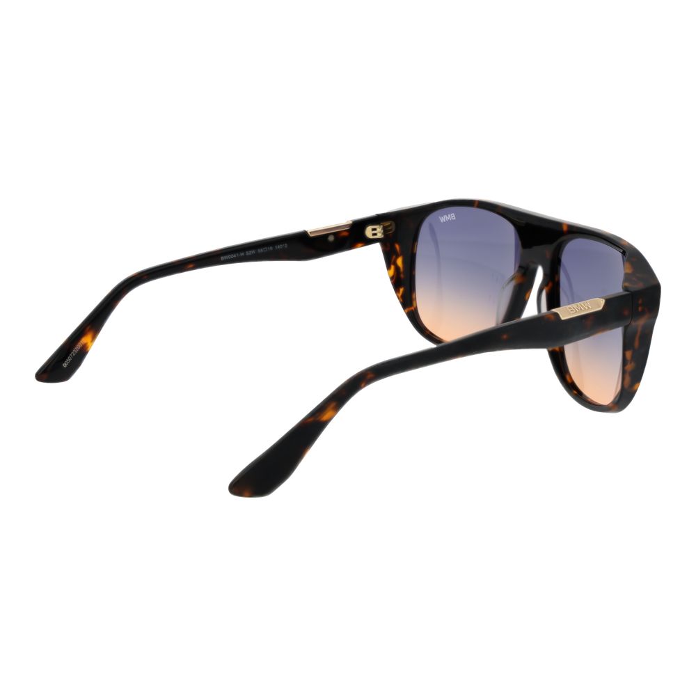 BMW Brown Men’s Aviator Sunglasses with Blue Gradient Lenses, 58mm