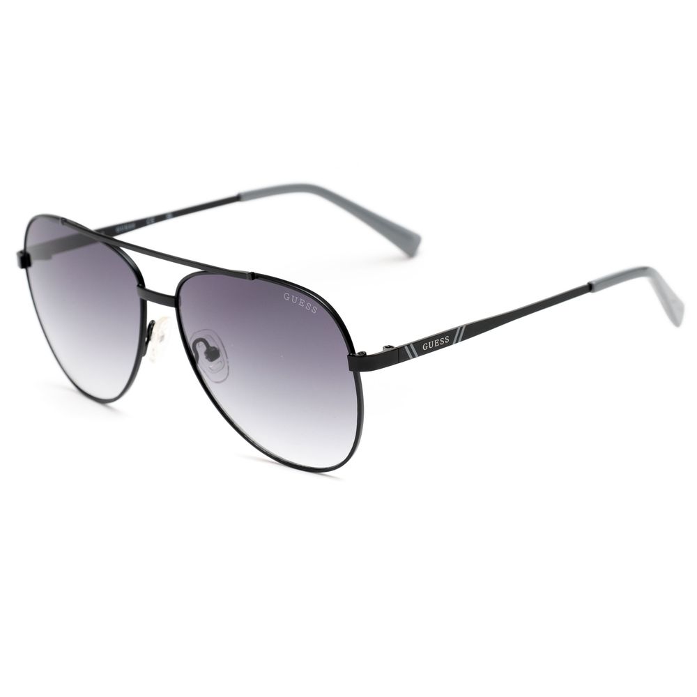 Guess Men’s Sunglasses – Black Metal Frame with Grey Lenses, 60mm