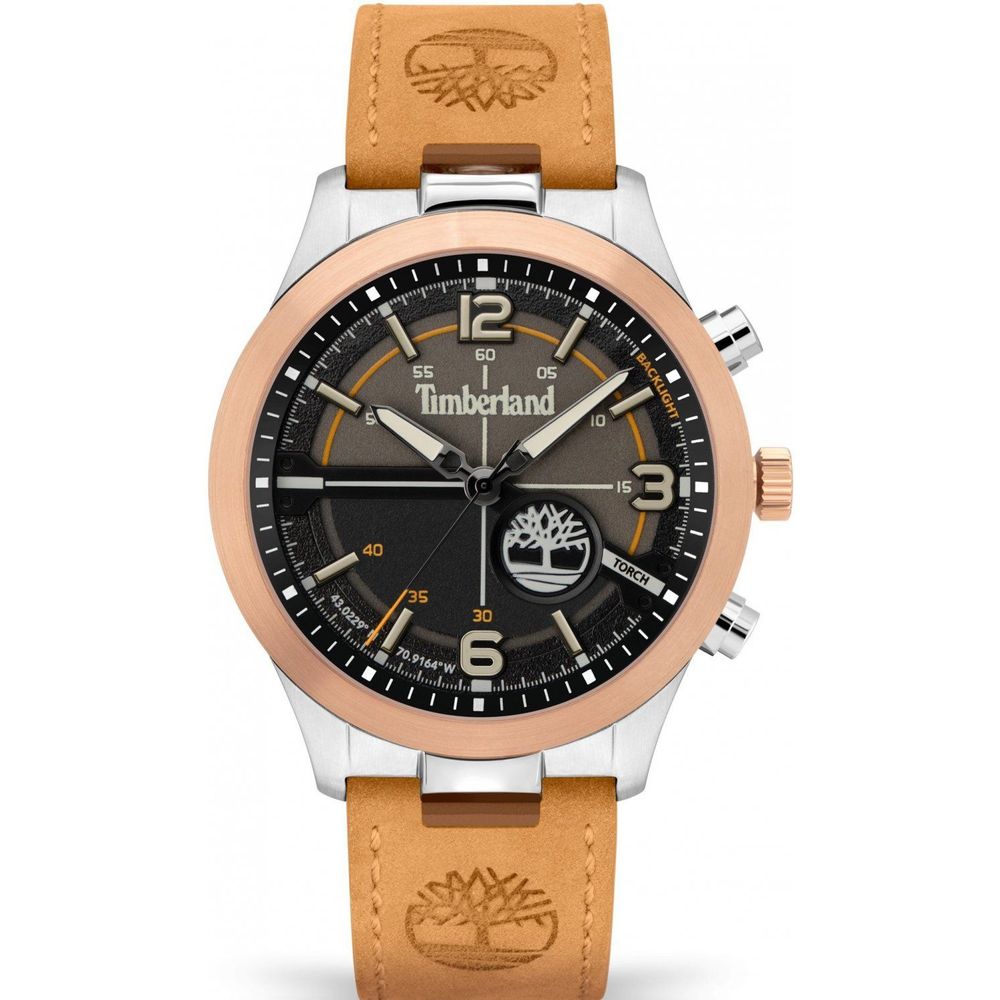 Timberland Brown Leather Watch - Quartz - Grey Dial