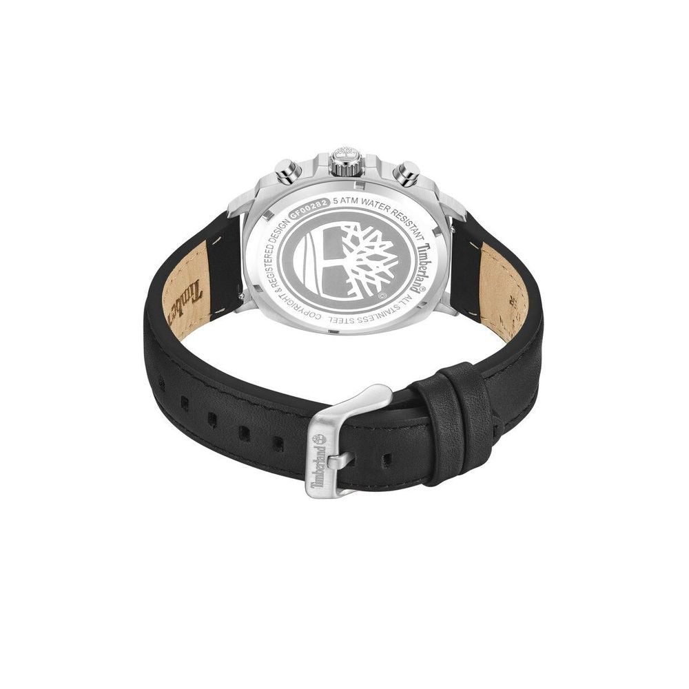 Timberland Orange Leather Quartz Watch with Stainless Steel Case