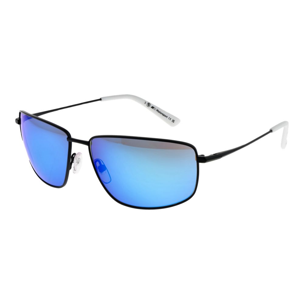 BMW Motorsport Men's Sunglasses – Black Metal Frame with Red Lenses, 62mm