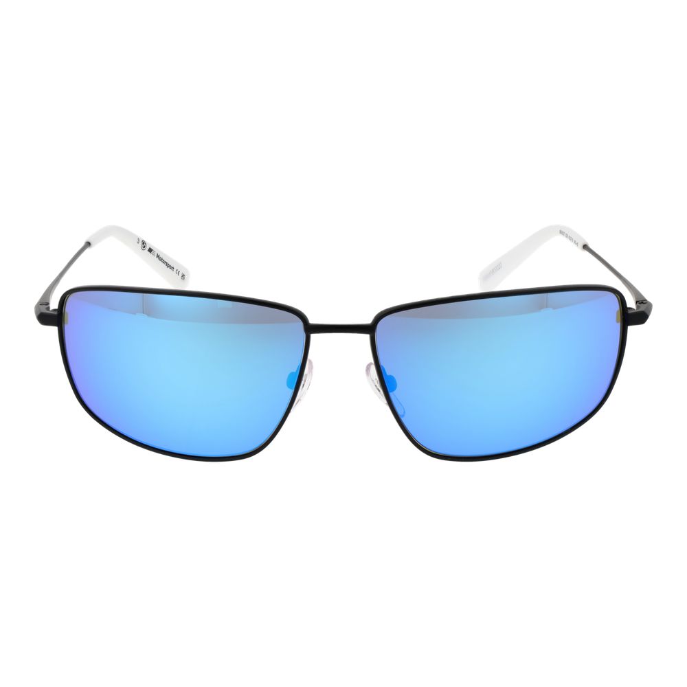 BMW Motorsport Men's Sunglasses – Black Metal Frame with Red Lenses, 62mm