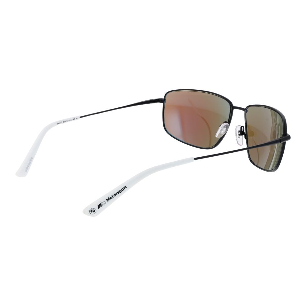 BMW Motorsport Men's Sunglasses – Black Metal Frame with Red Lenses, 62mm