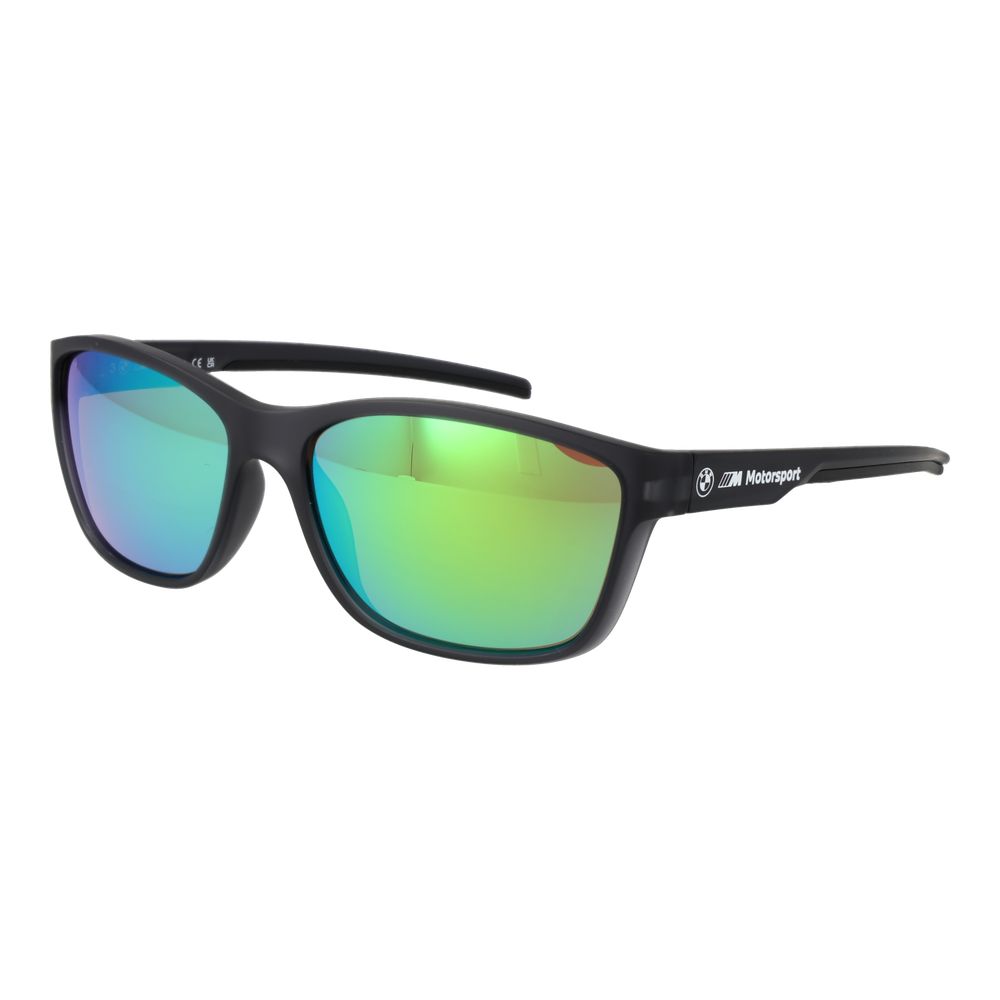 BMW Motorsport Men’s Sunglasses – Black Frame with Burgundy Mirrored Lenses, 60mm