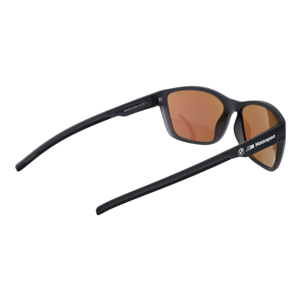 BMW Motorsport Men’s Sunglasses – Black Frame with Burgundy Mirrored Lenses, 60mm