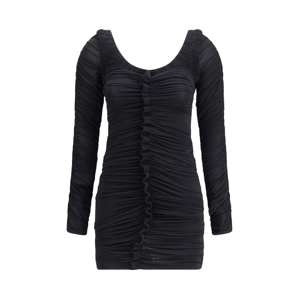 Alexander Wang Black Ruches Mini Dress