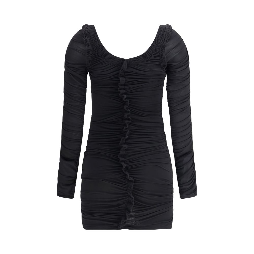 Alexander Wang Black Ruches Mini Dress