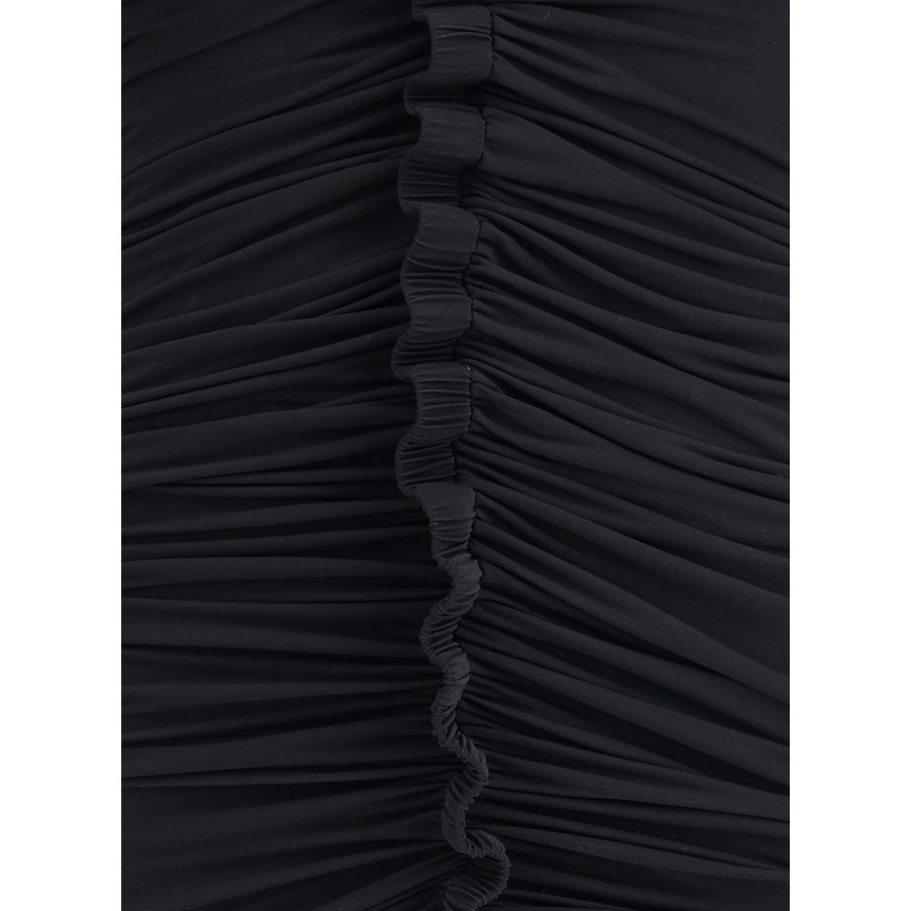 Alexander Wang Black Ruches Mini Dress