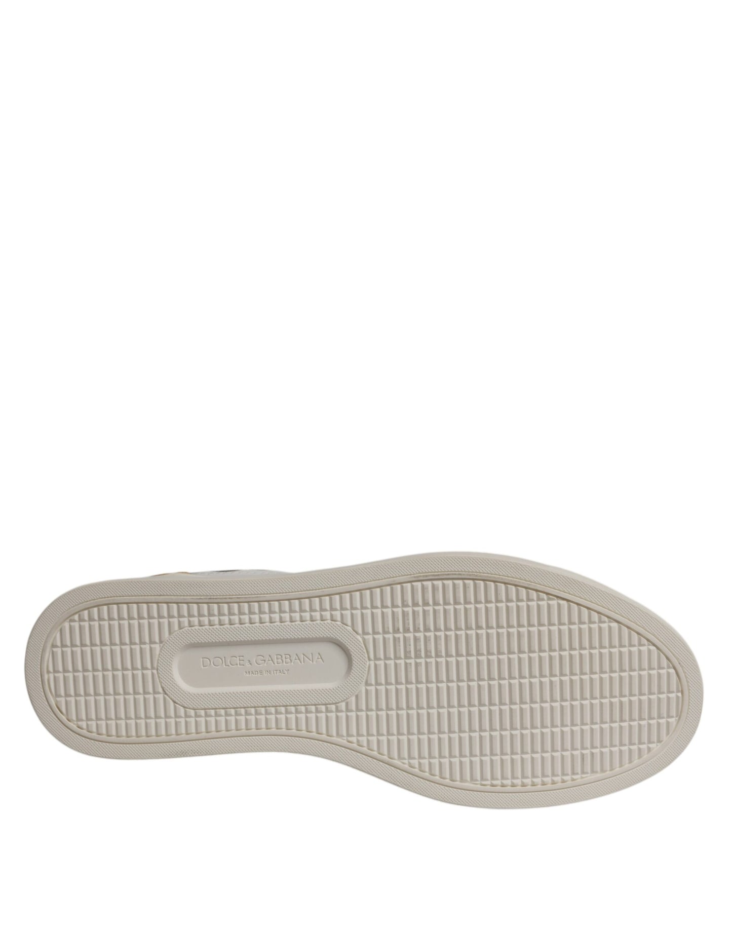 Dolce & Gabbana White Suede Leather Low Top Sneakers