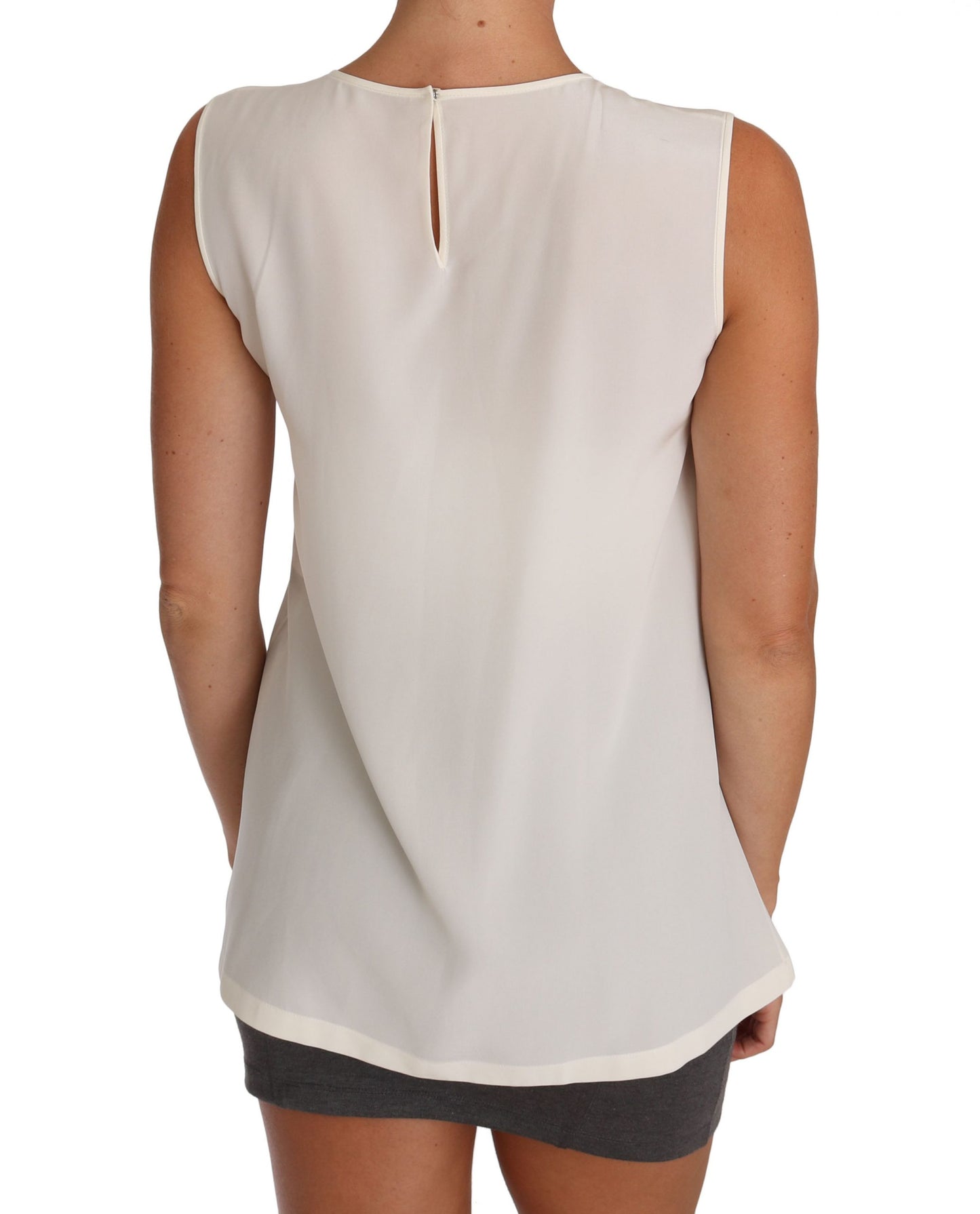 - Enchanted Sequined Silk Sleeveless Top