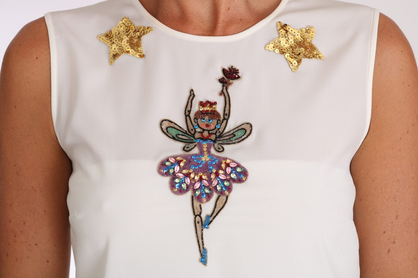 - Enchanted Crystal-Embellished Silk Blouse