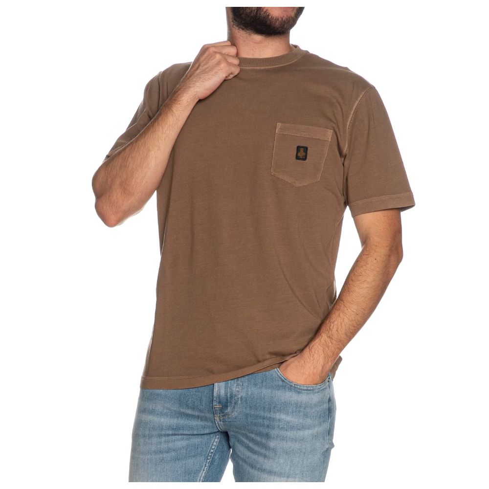 Refrigiwear Brown Cotton T-Shirt with Pocket