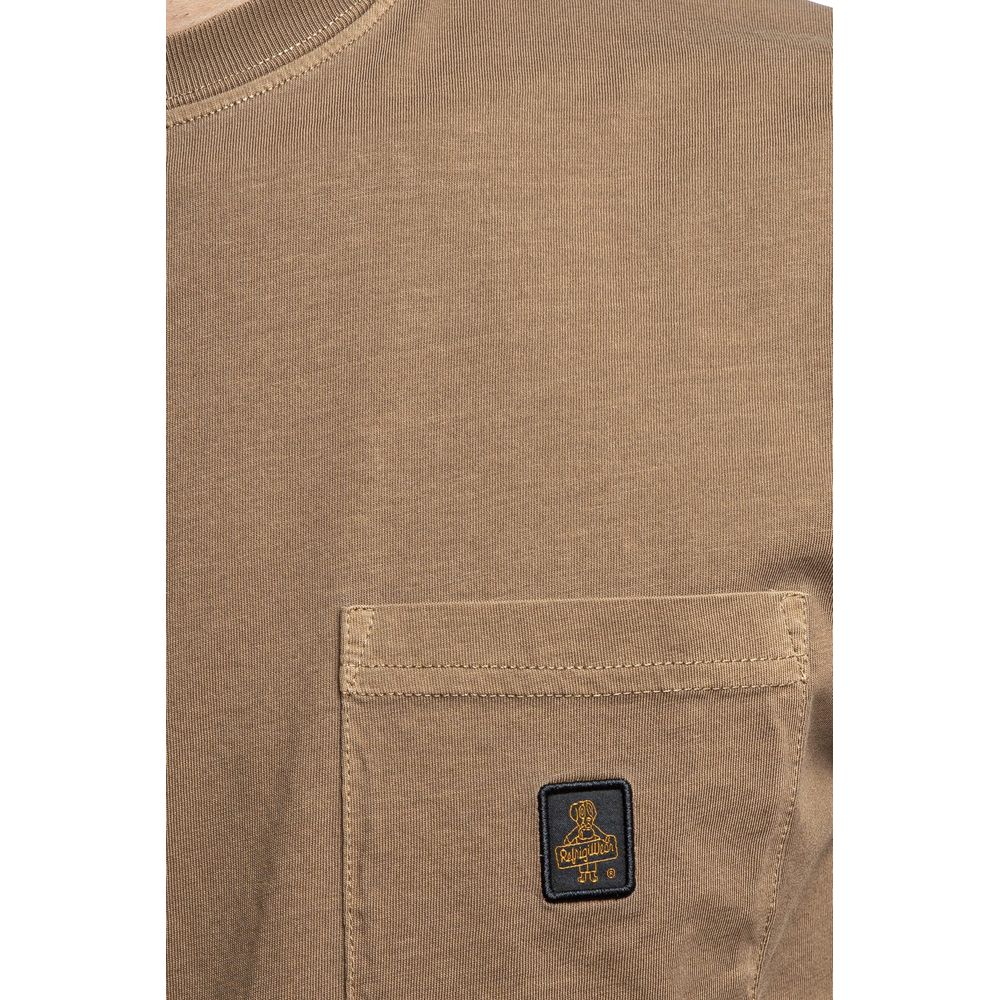 Refrigiwear Brown Cotton T-Shirt with Pocket
