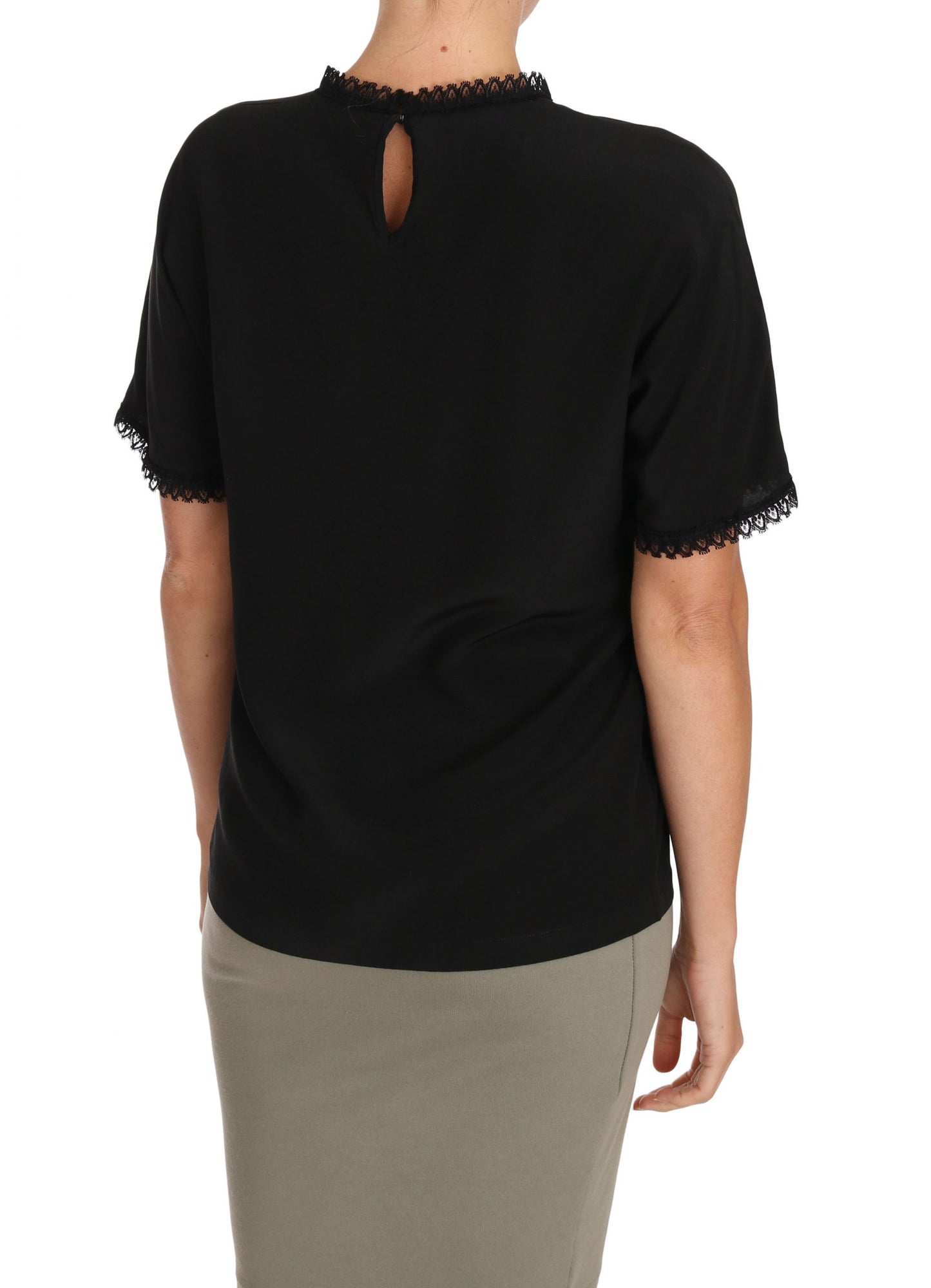 - Elegant Lace Detailed Silk Blouse