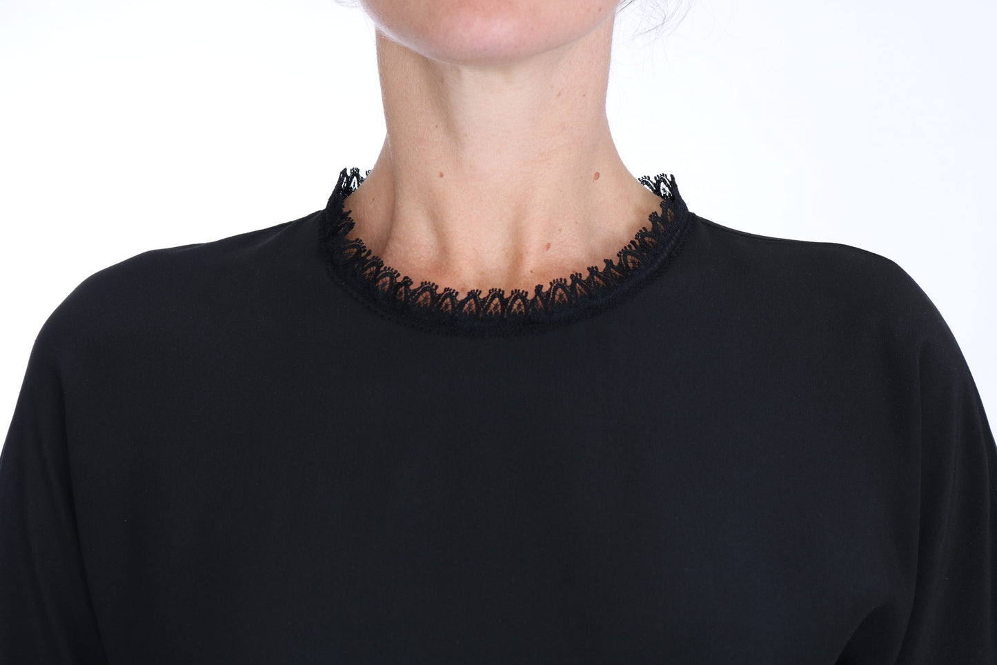 - Elegant Lace Detailed Silk Blouse
