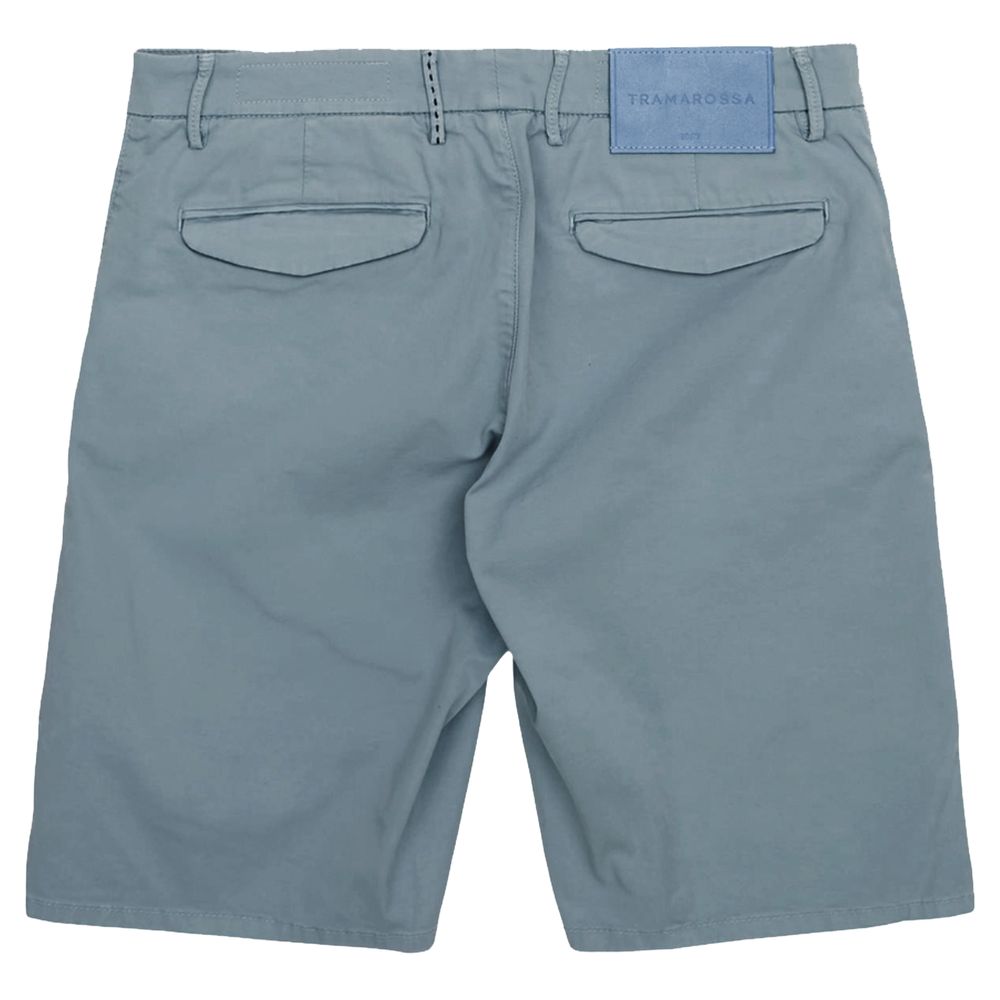 Tramarossa Light Blue Cotton & Linen Blend Shorts for Men