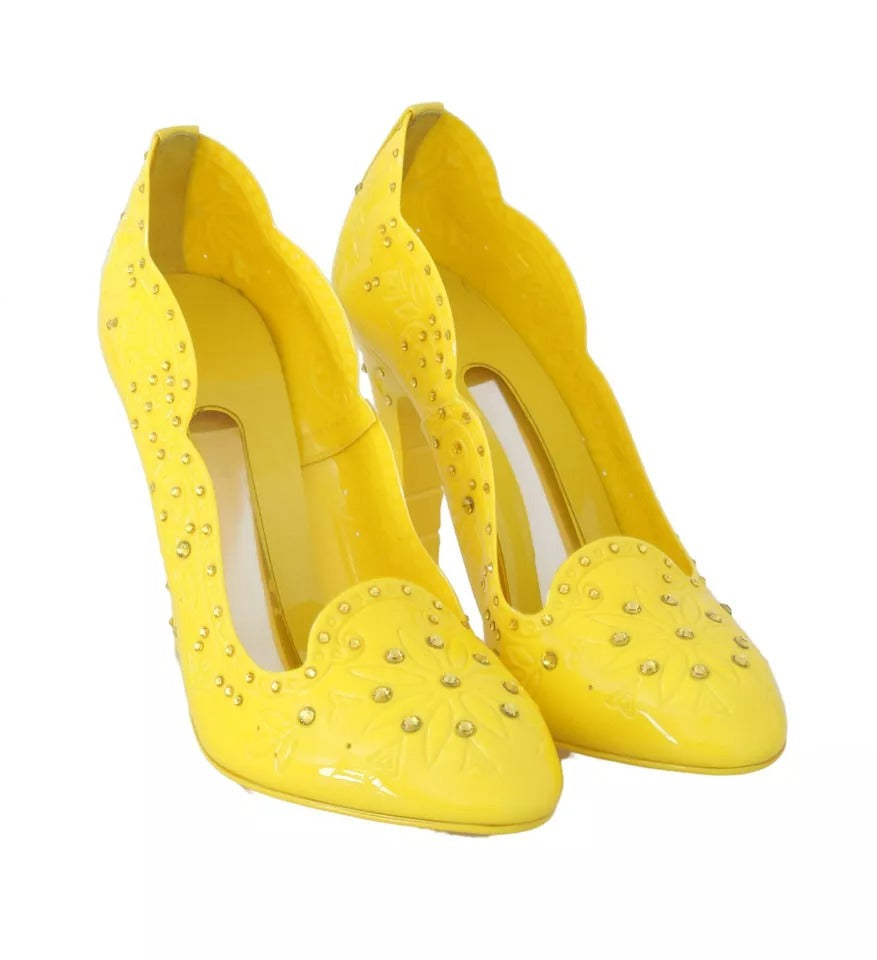 Dolce & Gabbana CINDERELLA Yellow Crystal Heels