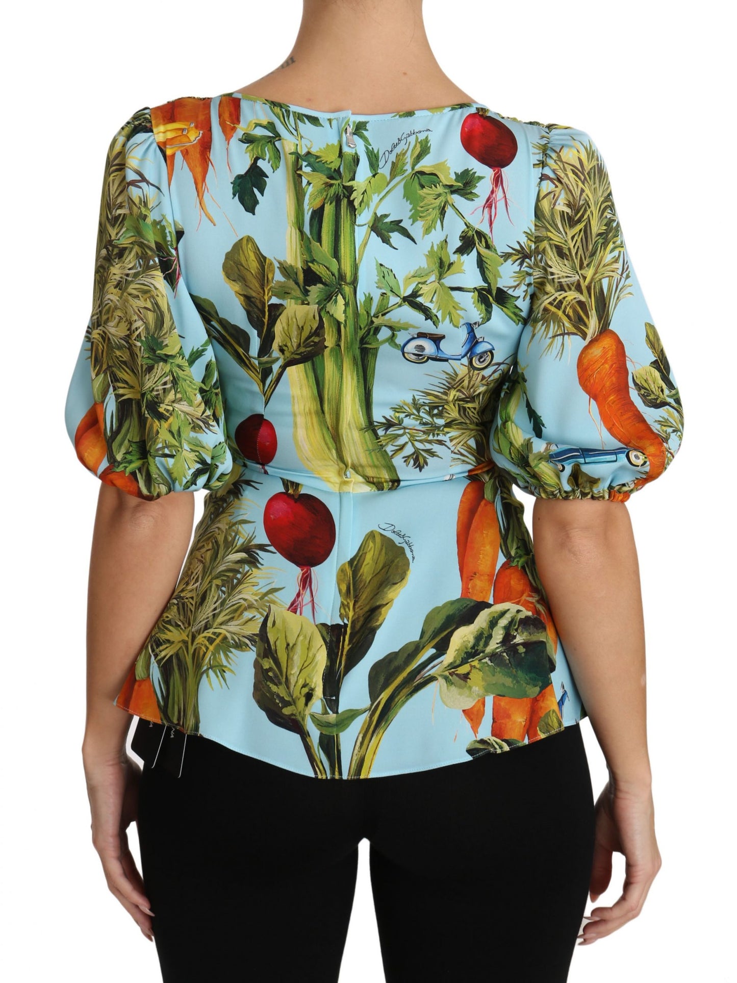 - Vegetable Print Silk Top Extravaganza