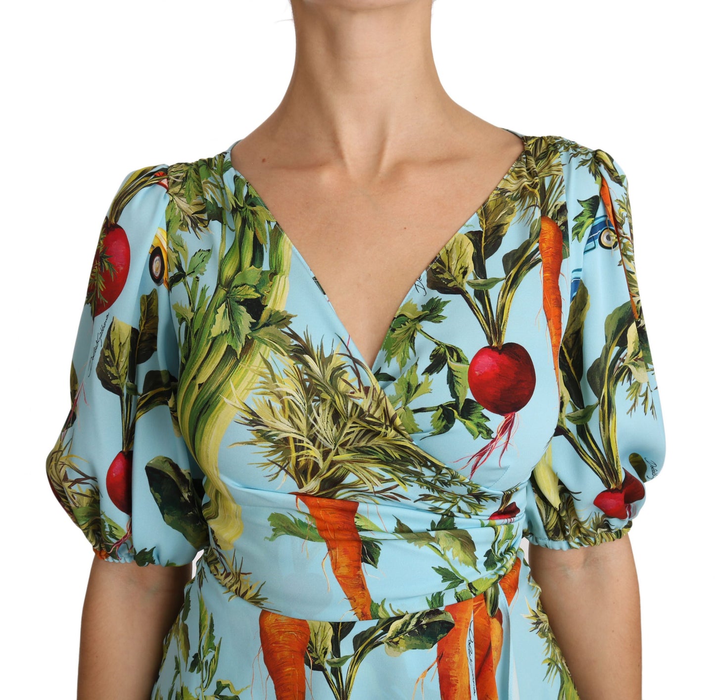 - Vegetable Print Silk Top Extravaganza