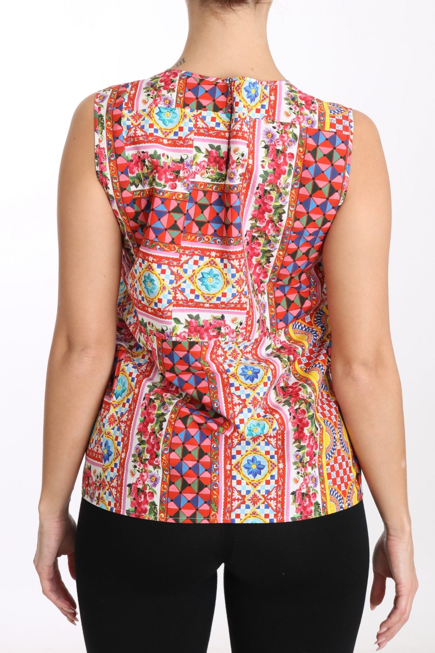 - Carretto Print Pure Cotton Tank Top