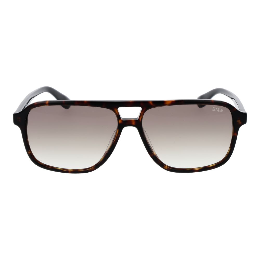 BMW Men’s Sunglasses – Brown Aviator Frame with Yellow Gradient Lenses, 58mm