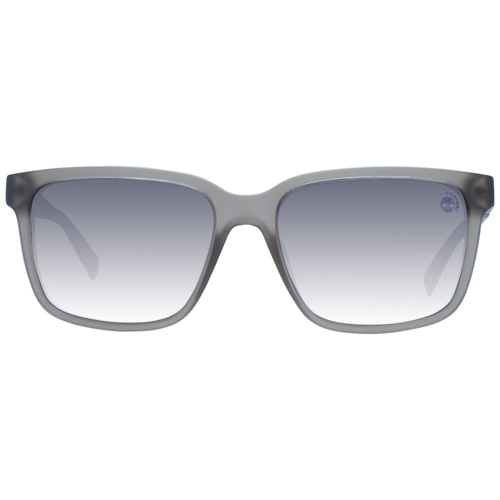 Timberland Men’s Sunglasses – Gray Square Frame with Polarized Gradient Lenses, 57mm