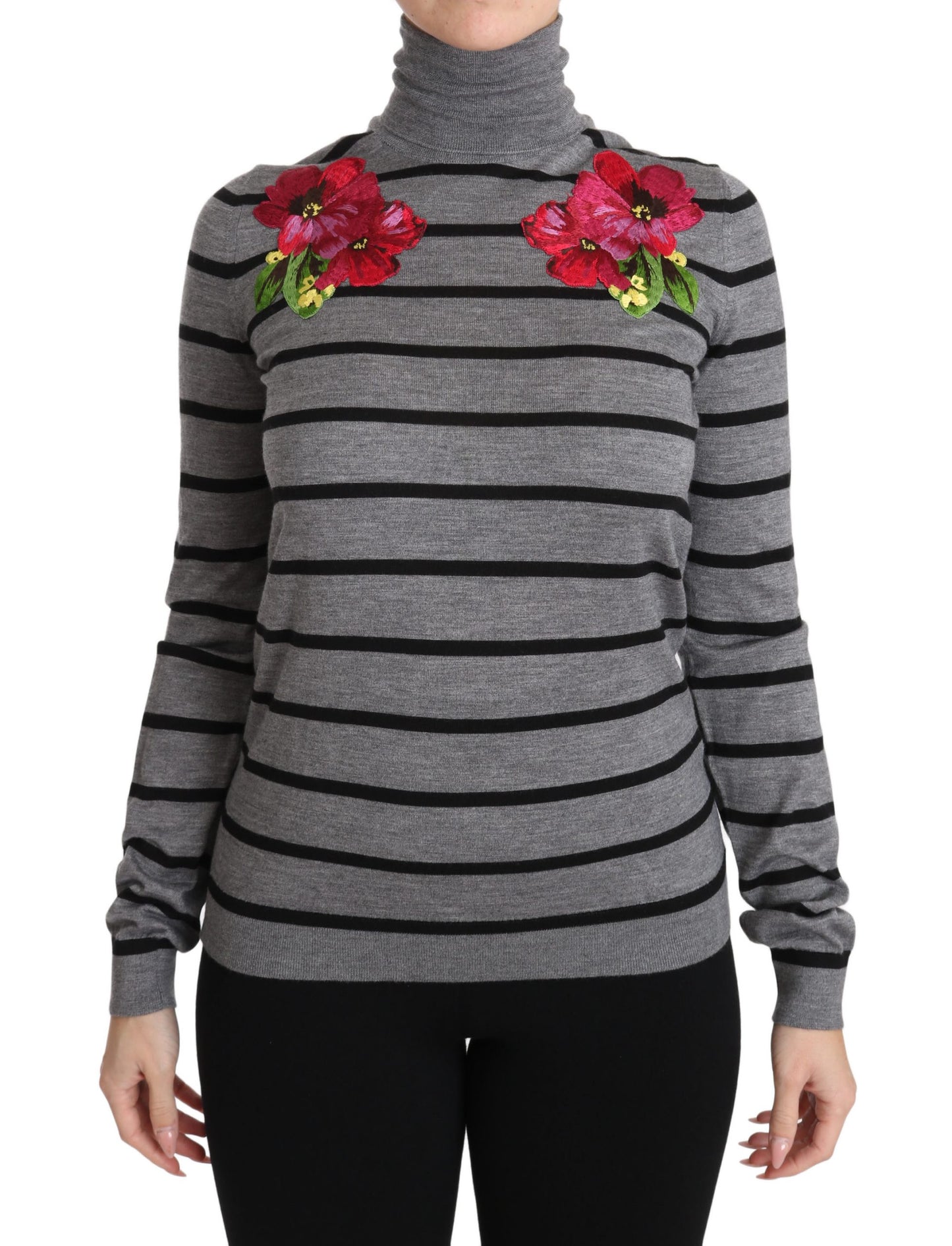- Elegant Embroidered Cashmere-Silk Sweater