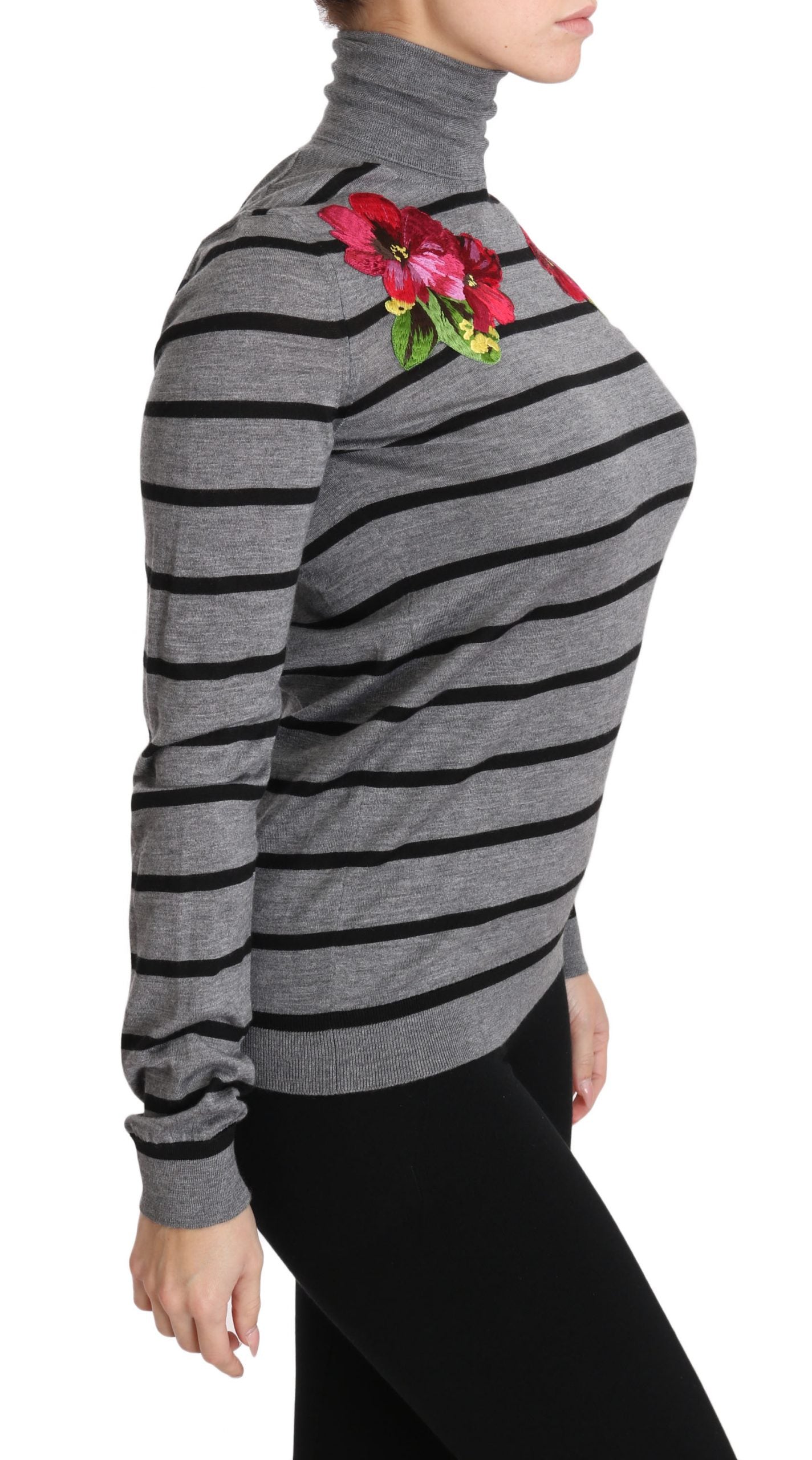- Elegant Embroidered Cashmere-Silk Sweater