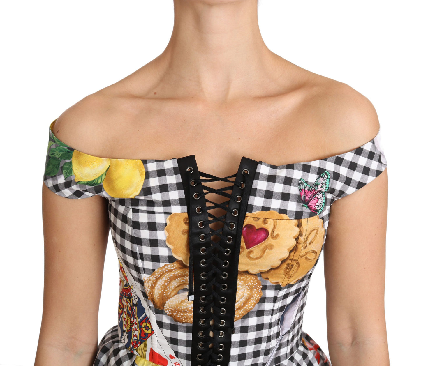 - Chic Checkered Corset Top Blouse
