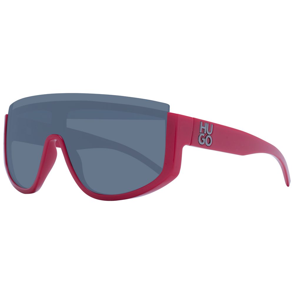 Hugo Boss Red Men's Sunglasses – Stylish Half-Rim Frame with Grey Lenses, 99mm
