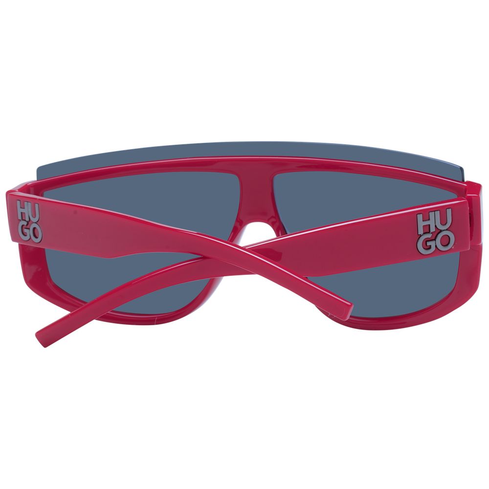 Hugo Boss Red Men's Sunglasses – Stylish Half-Rim Frame with Grey Lenses, 99mm