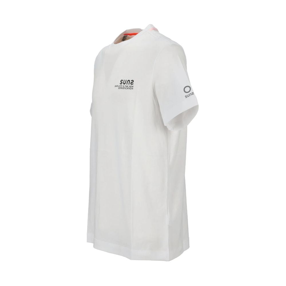 Suns White Cotton Crew Neck T-Shirt
