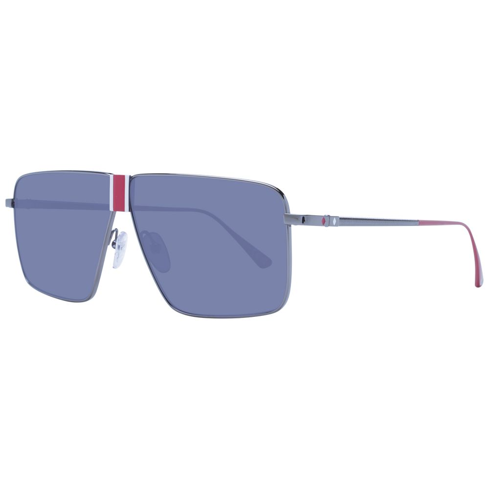Web Gray Men’s Sunglasses – Gunmetal Rectangle Frame with Grey Lenses, 64mm