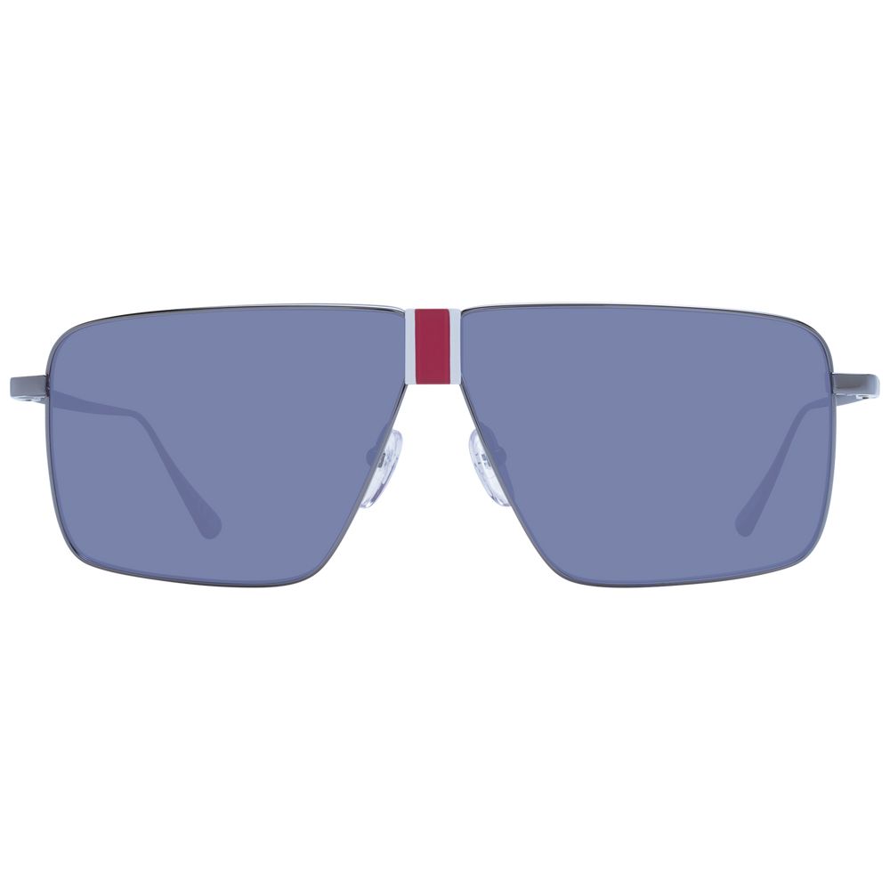 Web Gray Men’s Sunglasses – Gunmetal Rectangle Frame with Grey Lenses, 64mm