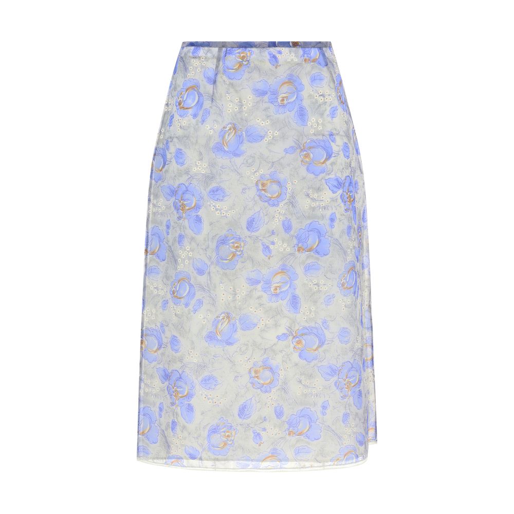 Prada Floral Semi-Transparent Skirt