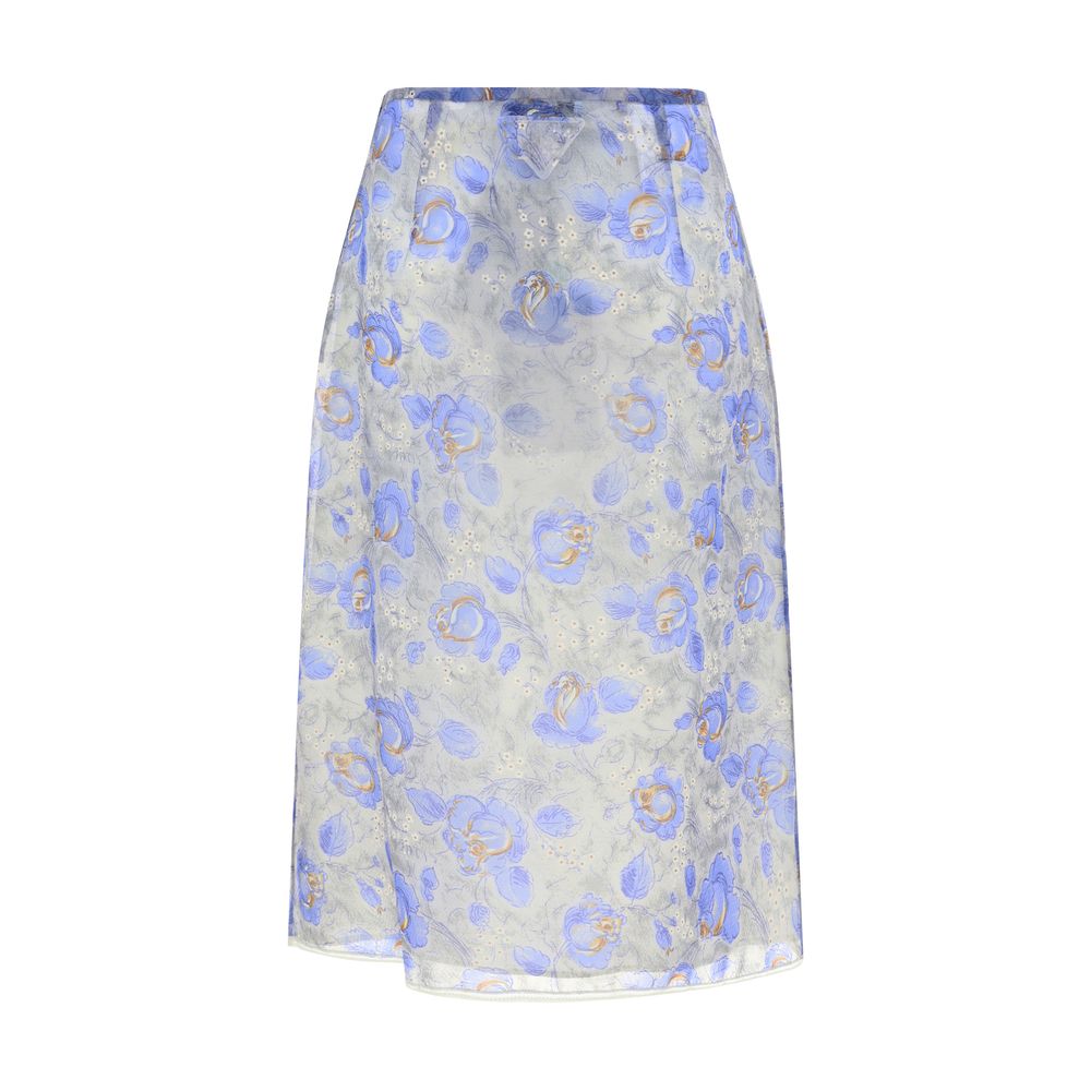 Prada Floral Semi-Transparent Skirt