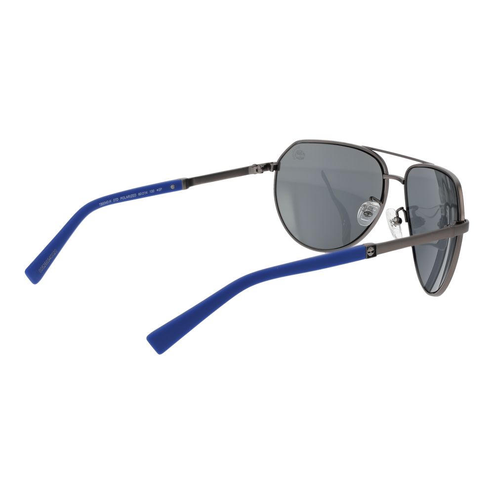 Timberland Men's Gunmetal Aviator Sunglasses with Grey Polarized Lenses