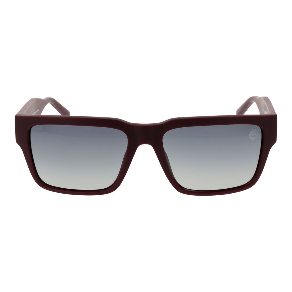 Timberland Men's Burgundy Rectangle Sunglasses