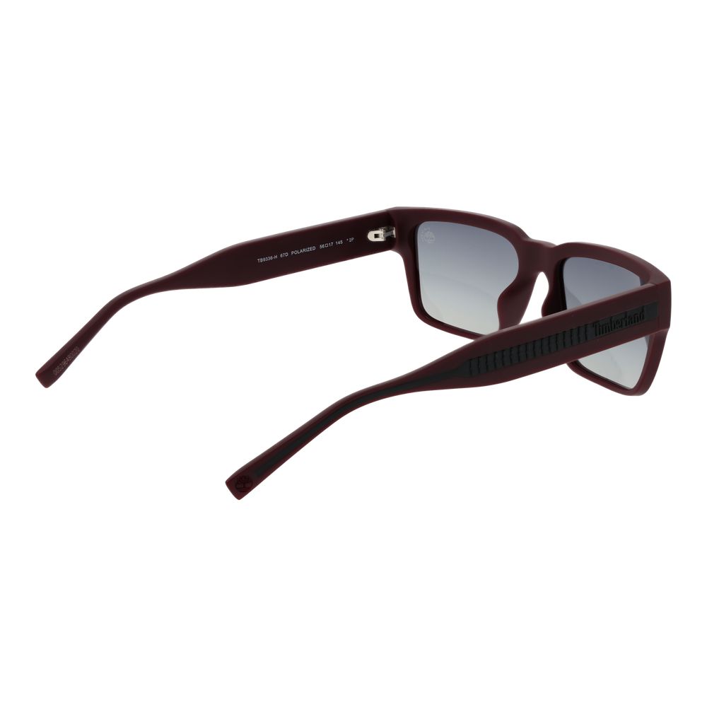 Timberland Men's Burgundy Rectangle Sunglasses