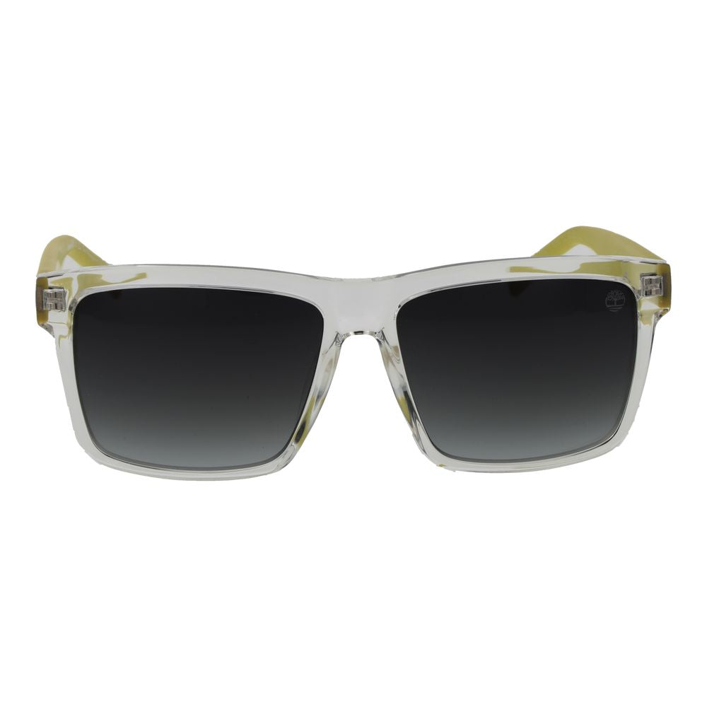 Timberland White Men's Square Sunglasses with Grey Gradient Lenses, 55mm