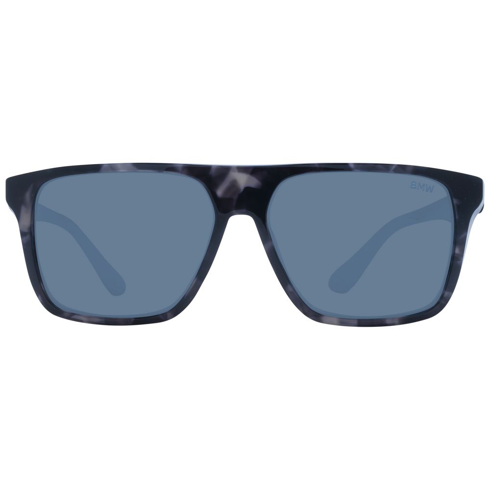 BMW Gray Men’s Sunglasses – Sleek Grey Square Frame with Mirrored Lenses, 57mm