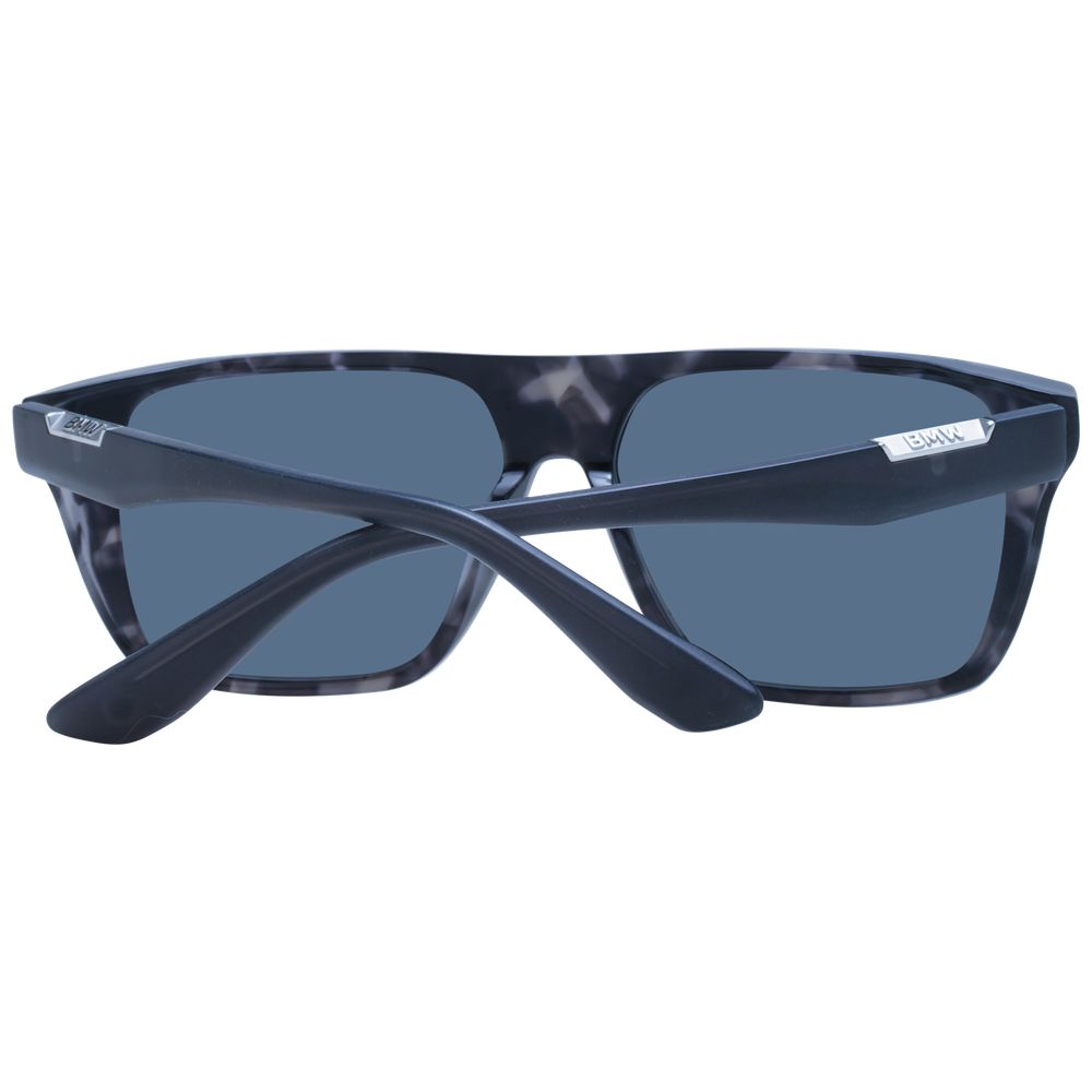 BMW Gray Men’s Sunglasses – Sleek Grey Square Frame with Mirrored Lenses, 57mm